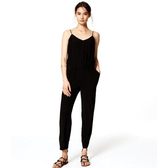 Monteau Pants - Monteau Black 1 Piece Jumpsuit Romper Straight Leg size Large minimalist summer